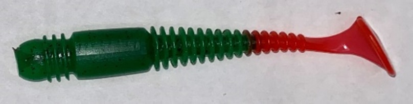 Приманка силиконовая AWEES Fry 3.9" (уп.5шт) цв.красно-зеленый
