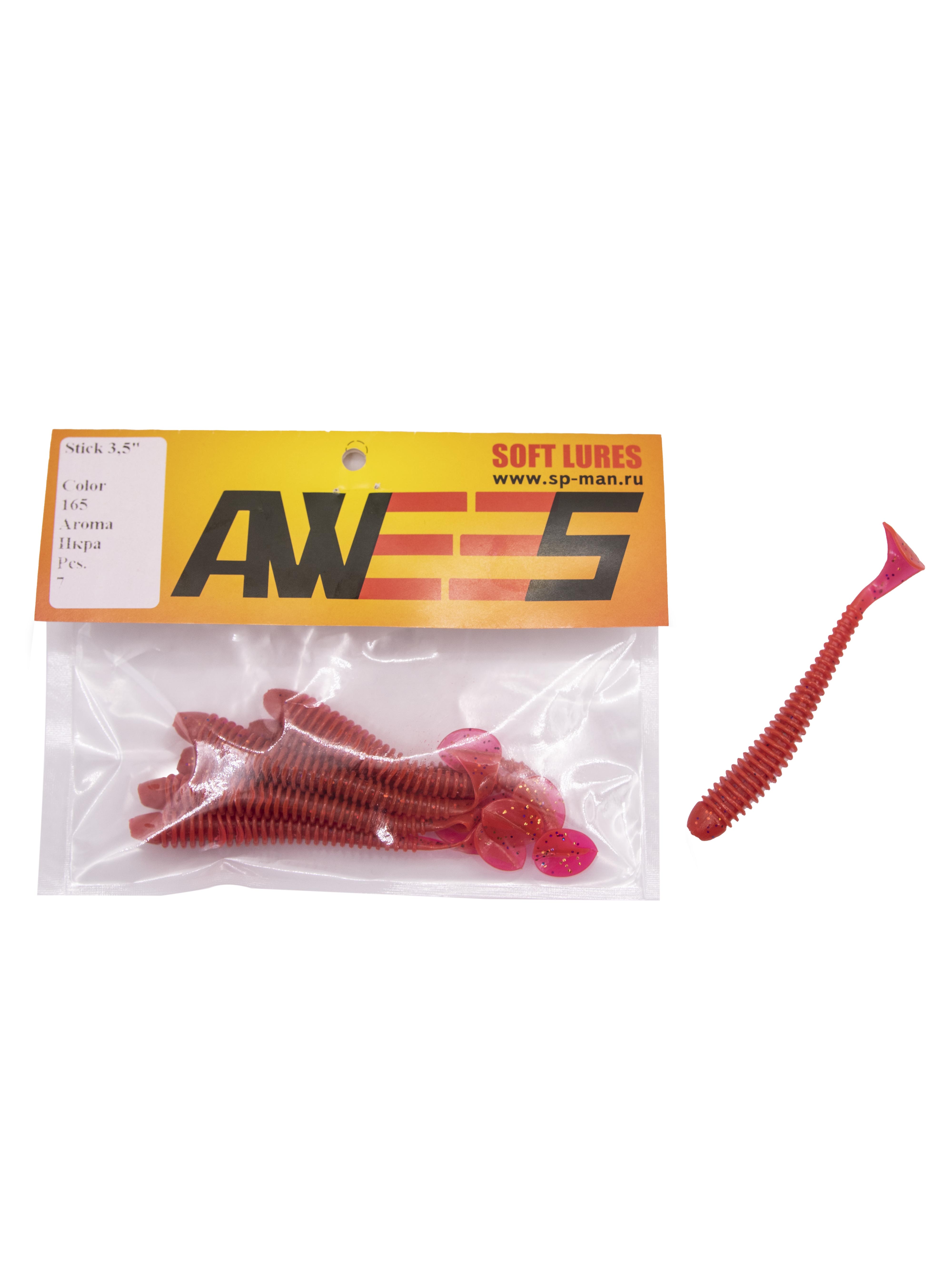 Приманка силиконовая AWEES Stick 3.5" (уп.7шт) цв.красный