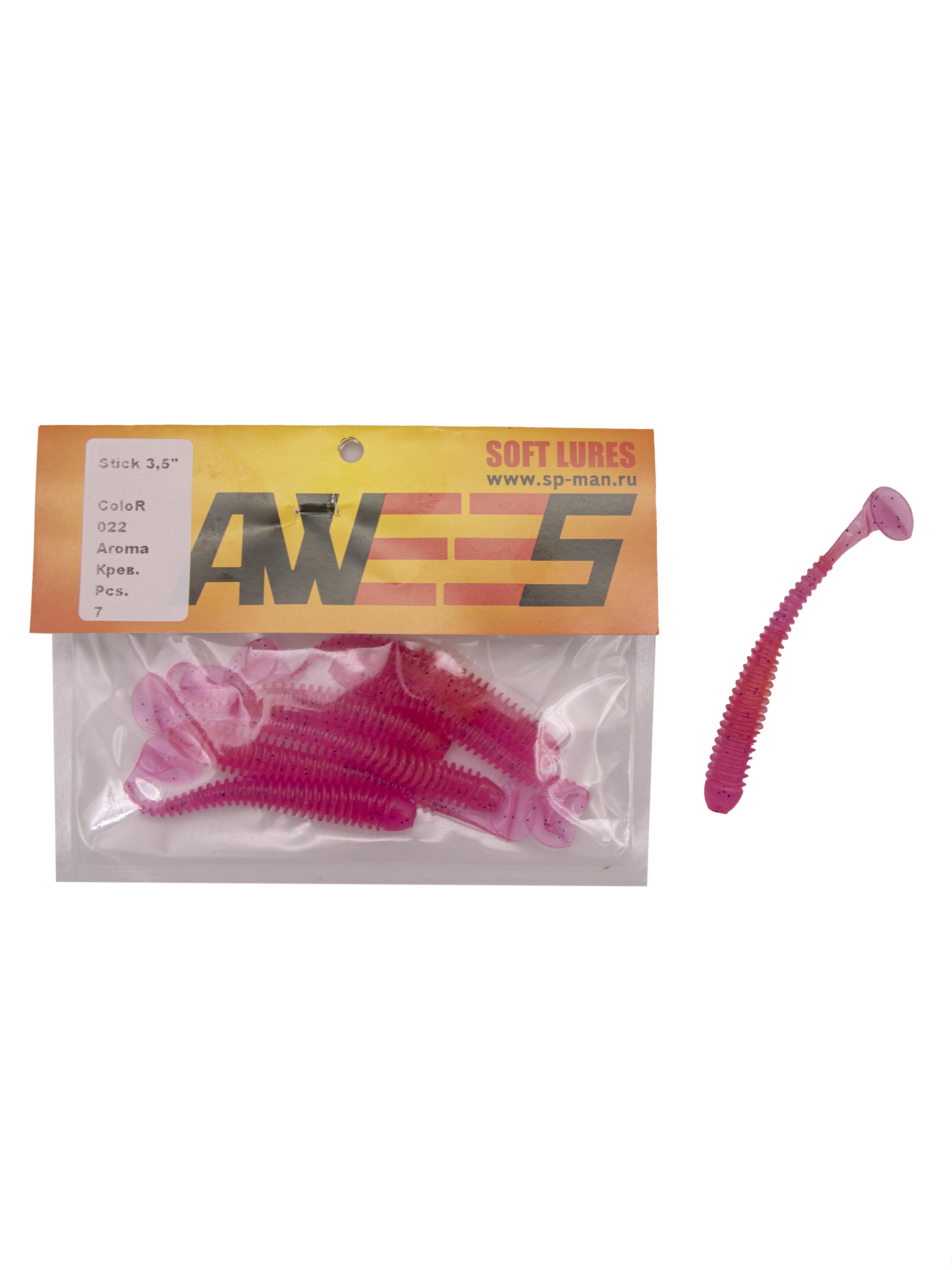 Приманка силиконовая AWEES Stick 3.5" (уп.7шт) цв.розовый