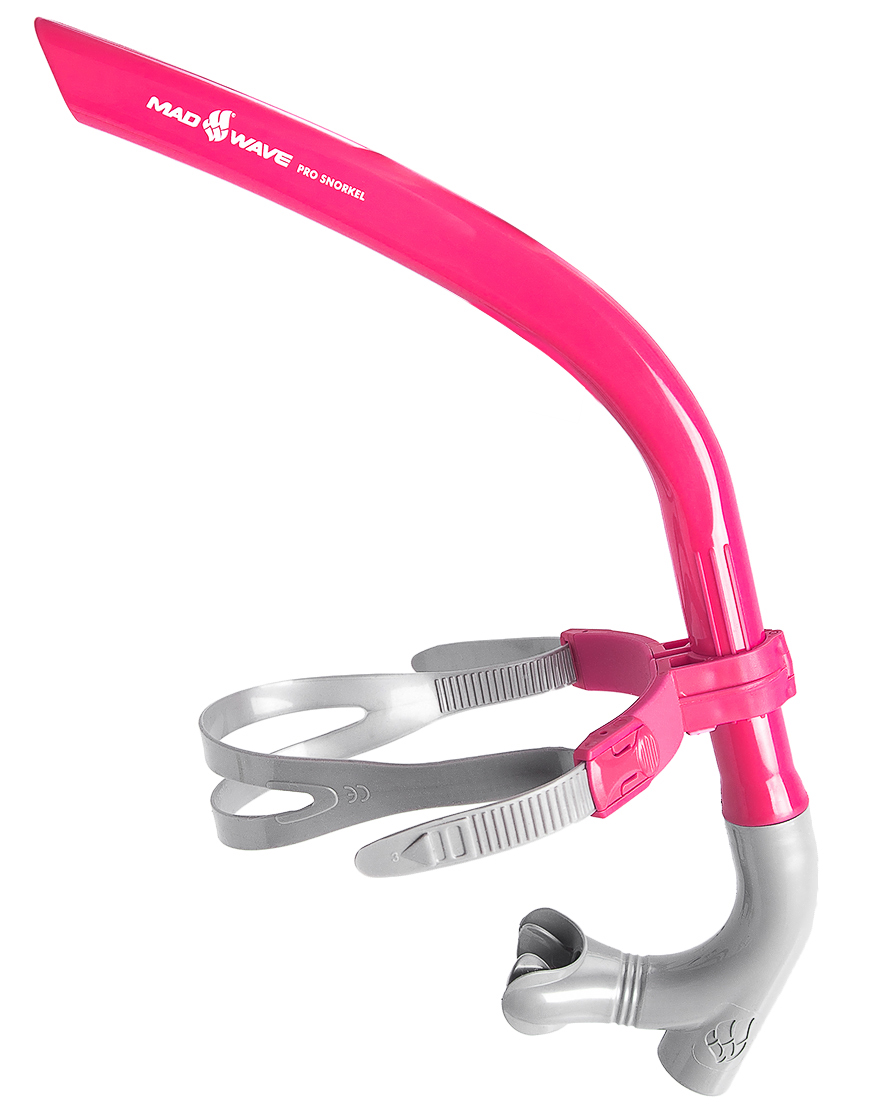 Трубка фронтальная Mad Wave M0773 01 Pro Snorkel  цв.розово-серебристый