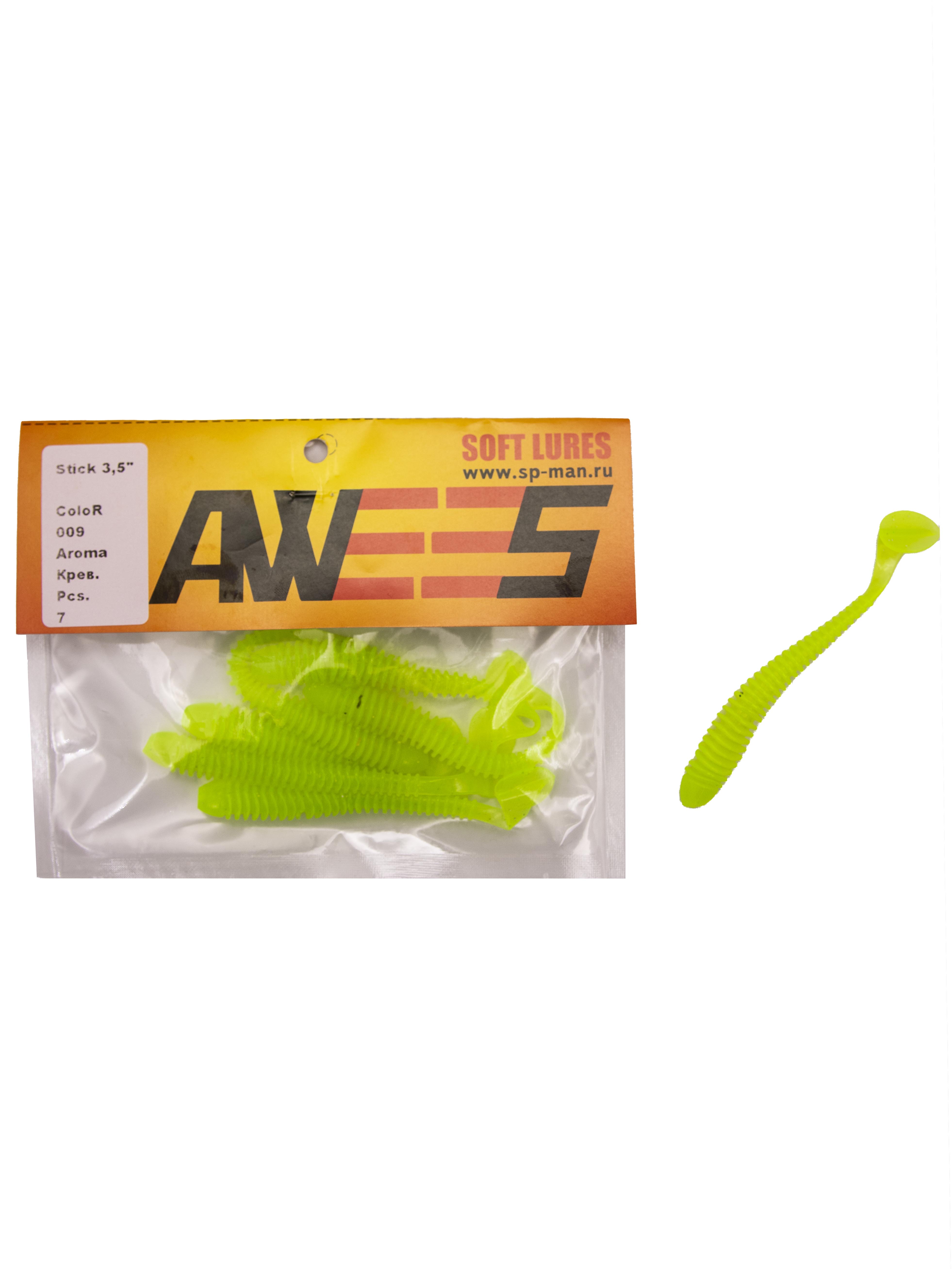 Приманка силиконовая AWEES Stick 3.5" (уп.7шт) цв.салатовый