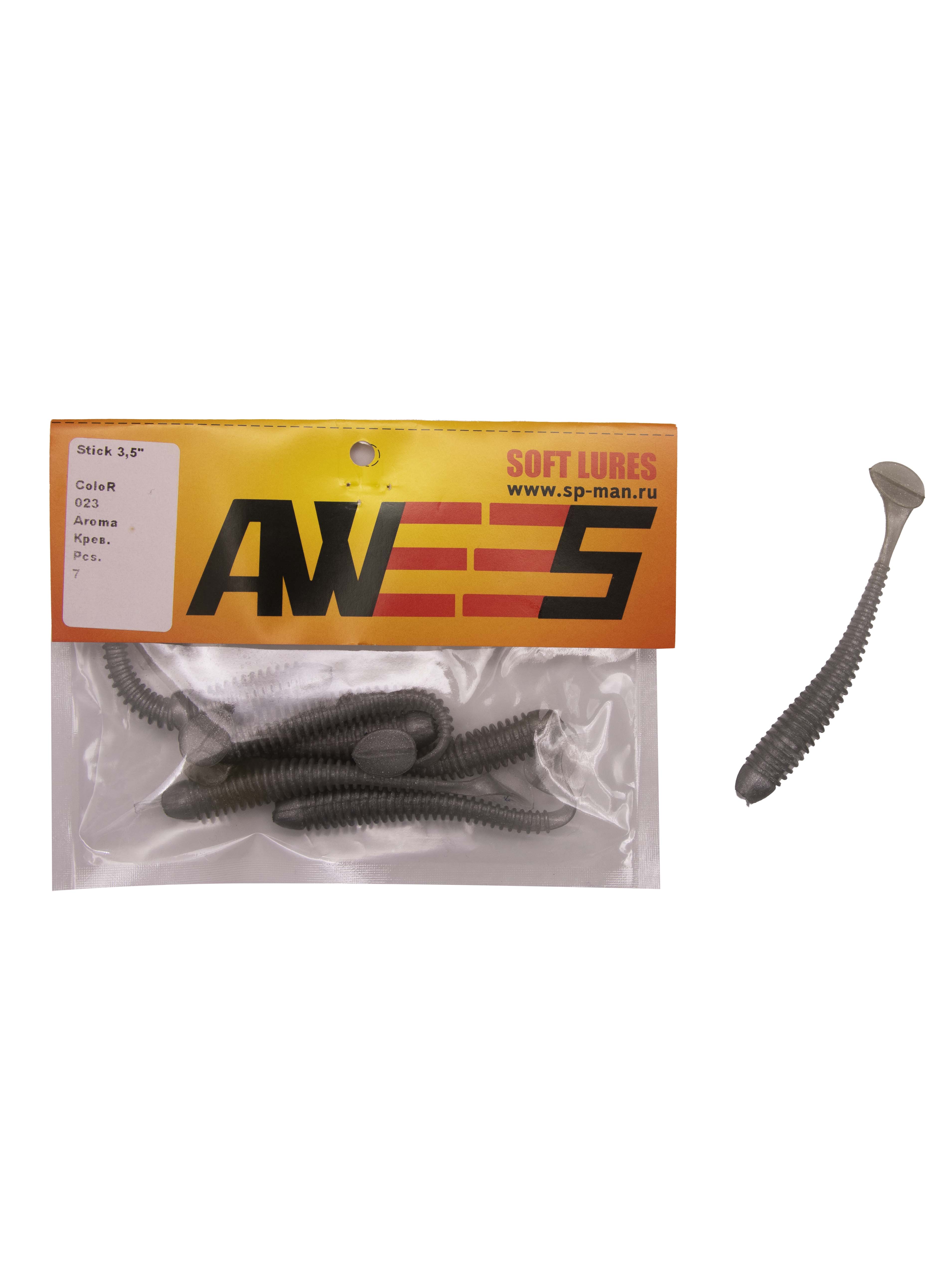 Приманка силиконовая AWEES Skolopendra 3" (уп.7шт) цв.серый