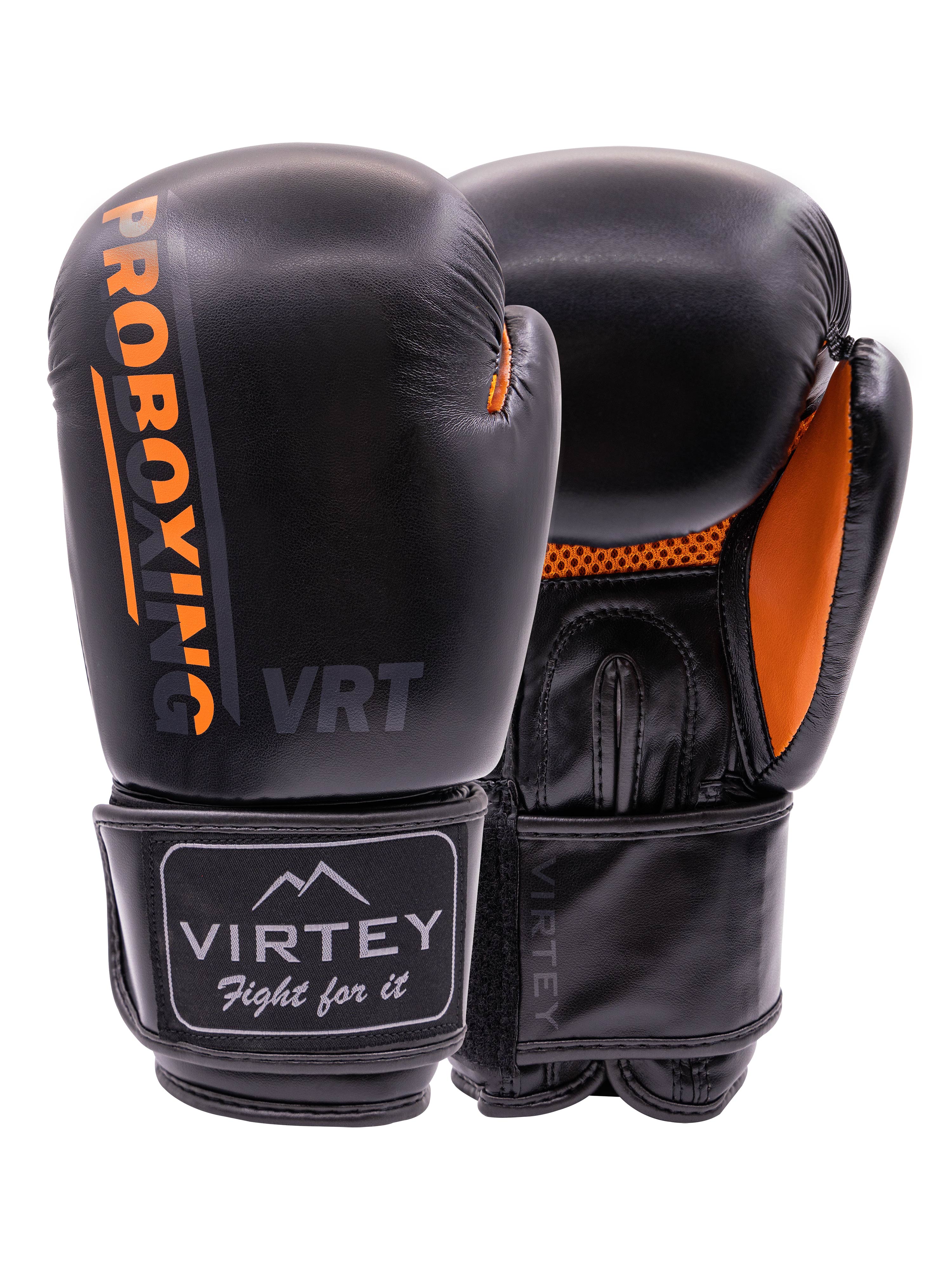 Перчатки боксерские Virtey BG17 Proboxing 6-14ун цв.оранжево-черный