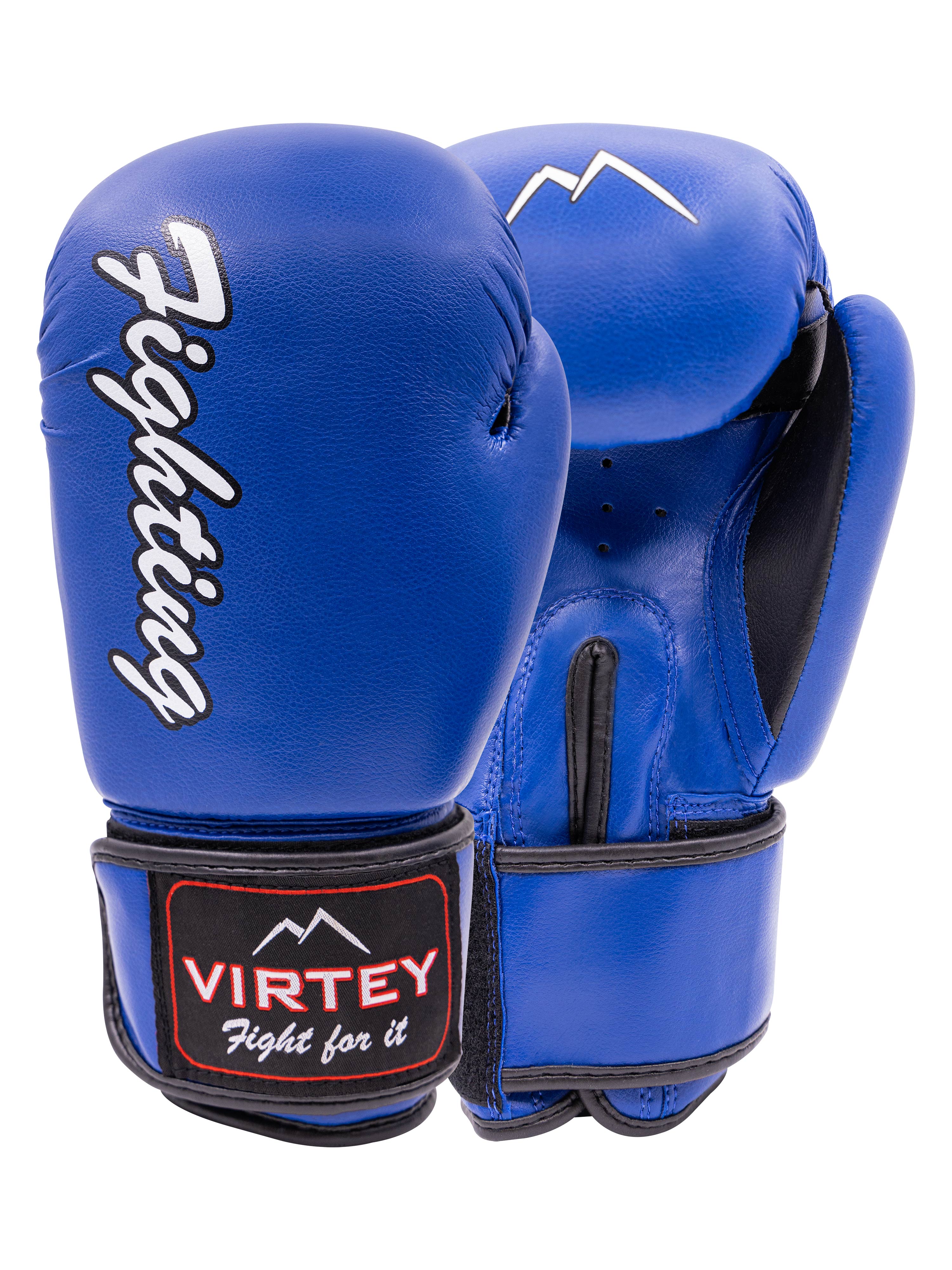 Перчатки боксерские Virtey BG16 Fighting 6-14ун цв.синий