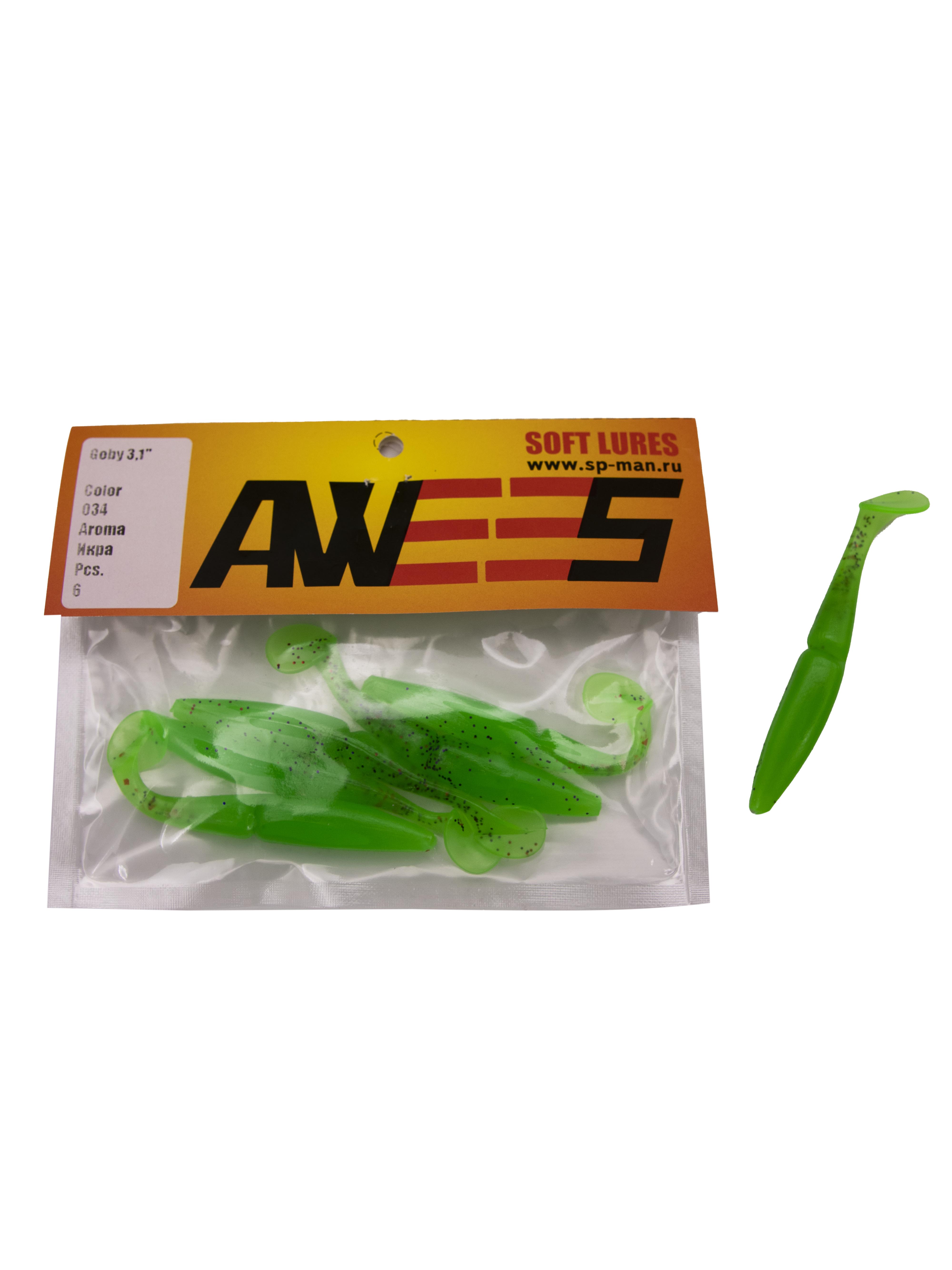 Приманка силиконовая AWEES Goby 3,1" (уп.6шт) цв.зеленый