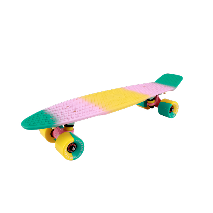 Пенниборд TT TLS-401M Multicolor 22  цв.зелено-розово-желтый