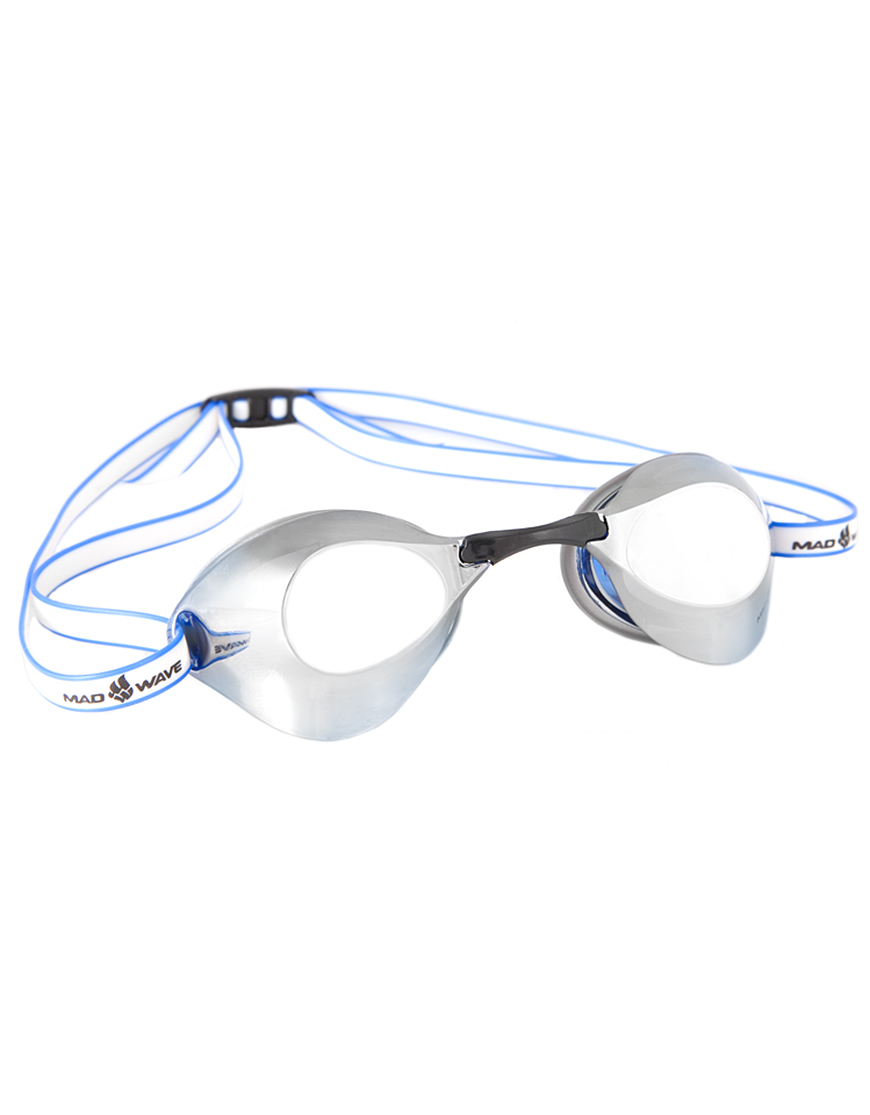Очки для плавания стартовые Mad Wave M0458 07 Turbo Racer II Mirror  цв.синий