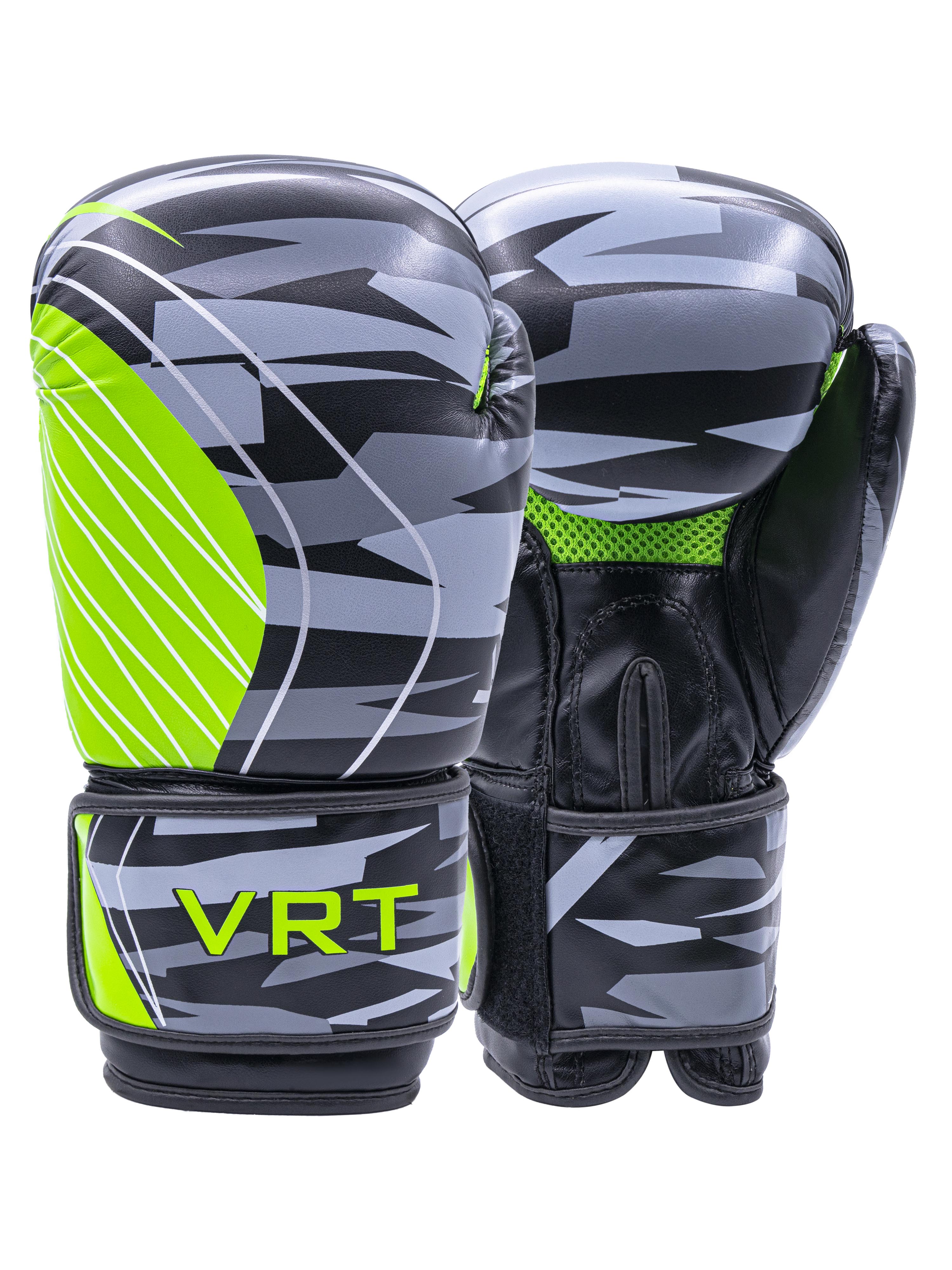 Перчатки боксерские Virtey BG14 10-12ун цв.зелено-черный