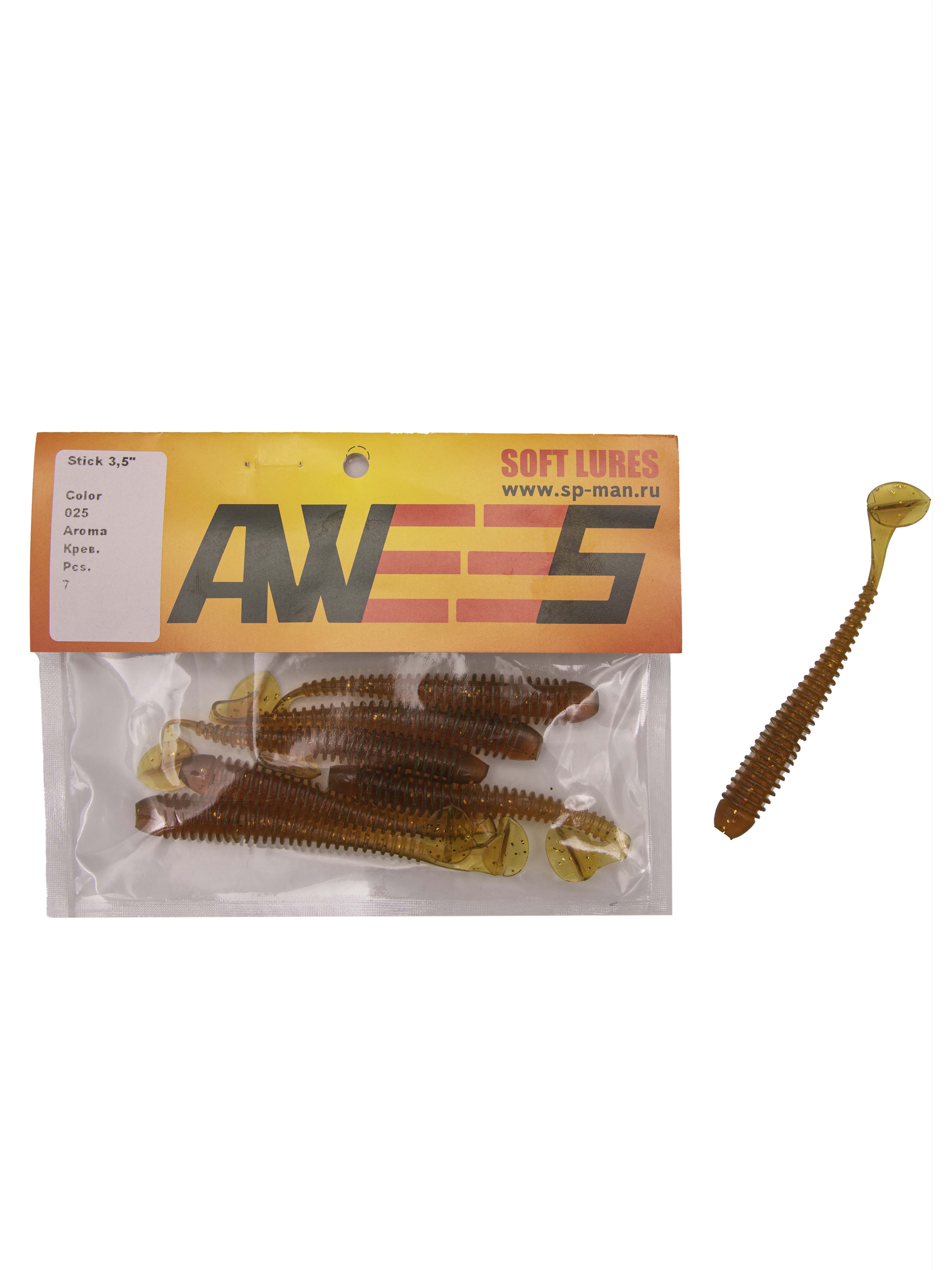 Приманка силиконовая AWEES Stick 3.5" (уп.7шт) цв.светло-коричневый