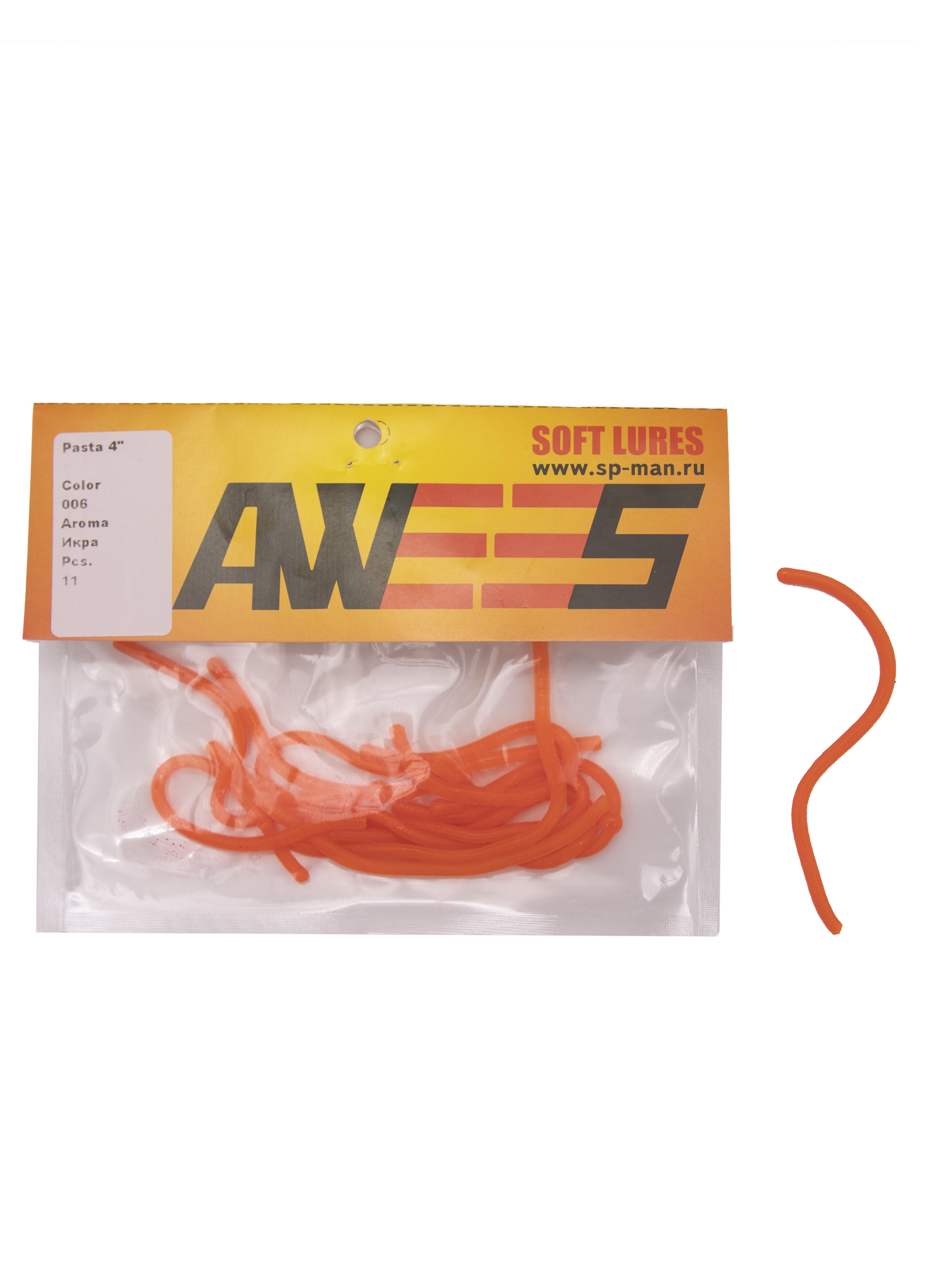 Приманка силиконовая AWEES Pasta 4" (уп.11шт) цв.оранжевый
