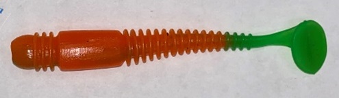Приманка силиконовая AWEES Fry 3.9" (уп.5шт) цв.зелено-оранжевый