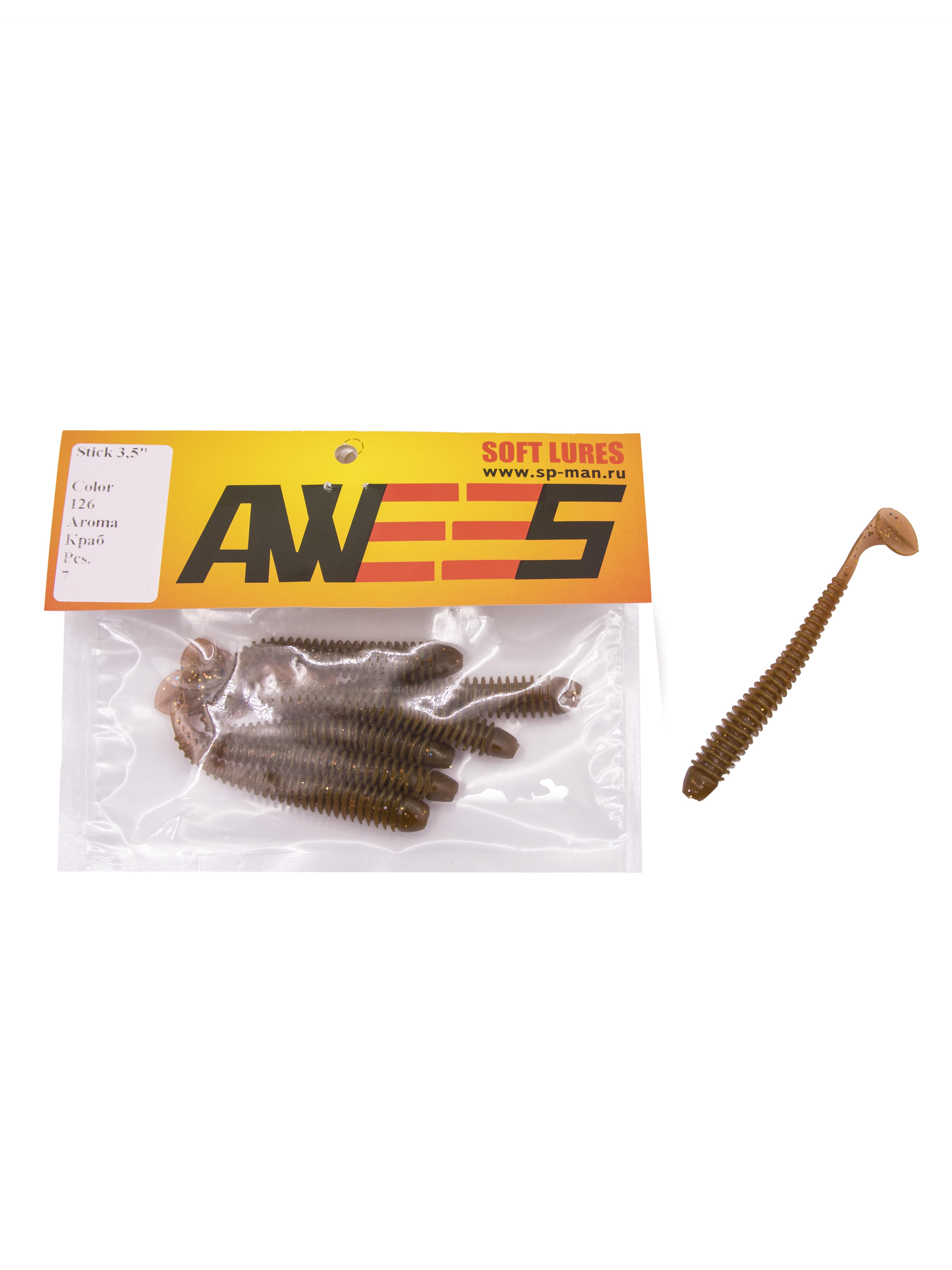 Приманка силиконовая AWEES Stick 3.5" (уп.7шт) цв.золотисто-коричневый