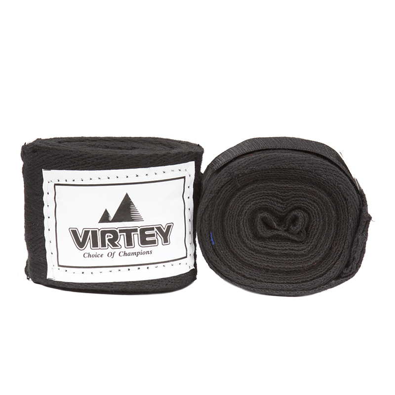 картинка Бинт боксерский Virtey BH02 (хлопок) 2.5-4м цв.черный от магазина Спортсмен