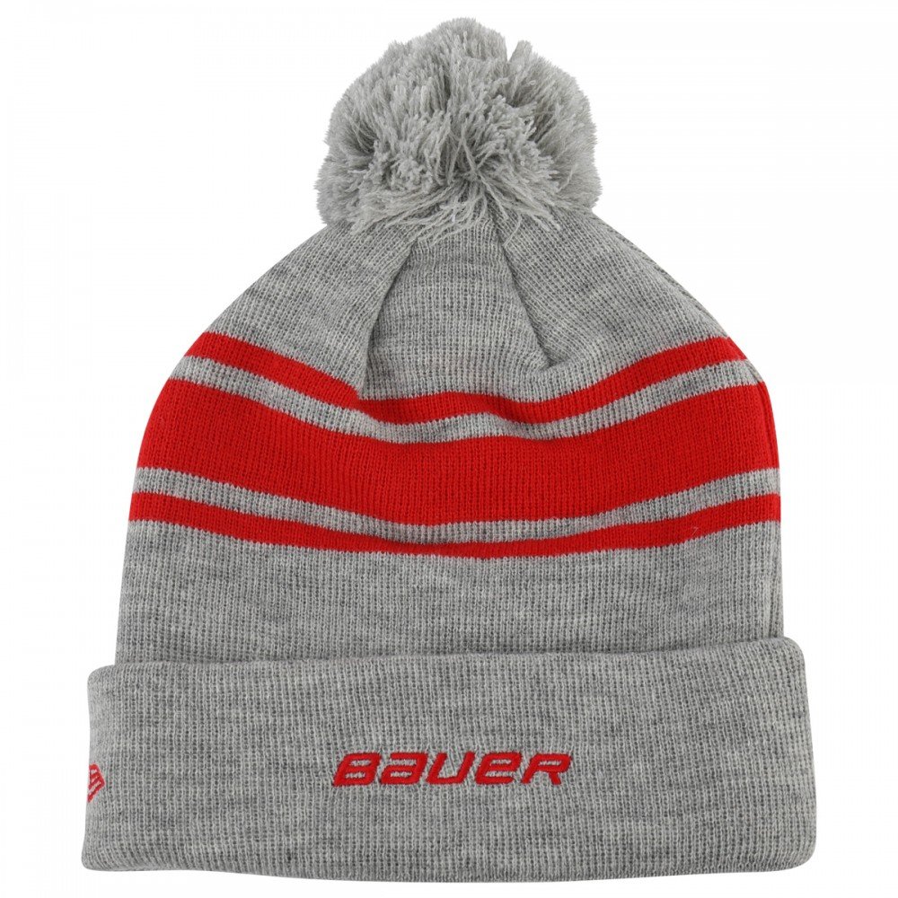 Шапка Bauer арт.1049978 Team Stripe Pom Pom цв.красный