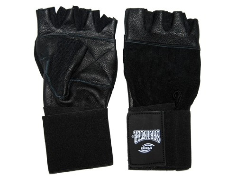 картинка Перчатки д/т.атлетики и фитнеса Sprinter р.S-XL с широким напульсником цв.черный от магазина Спортсмен