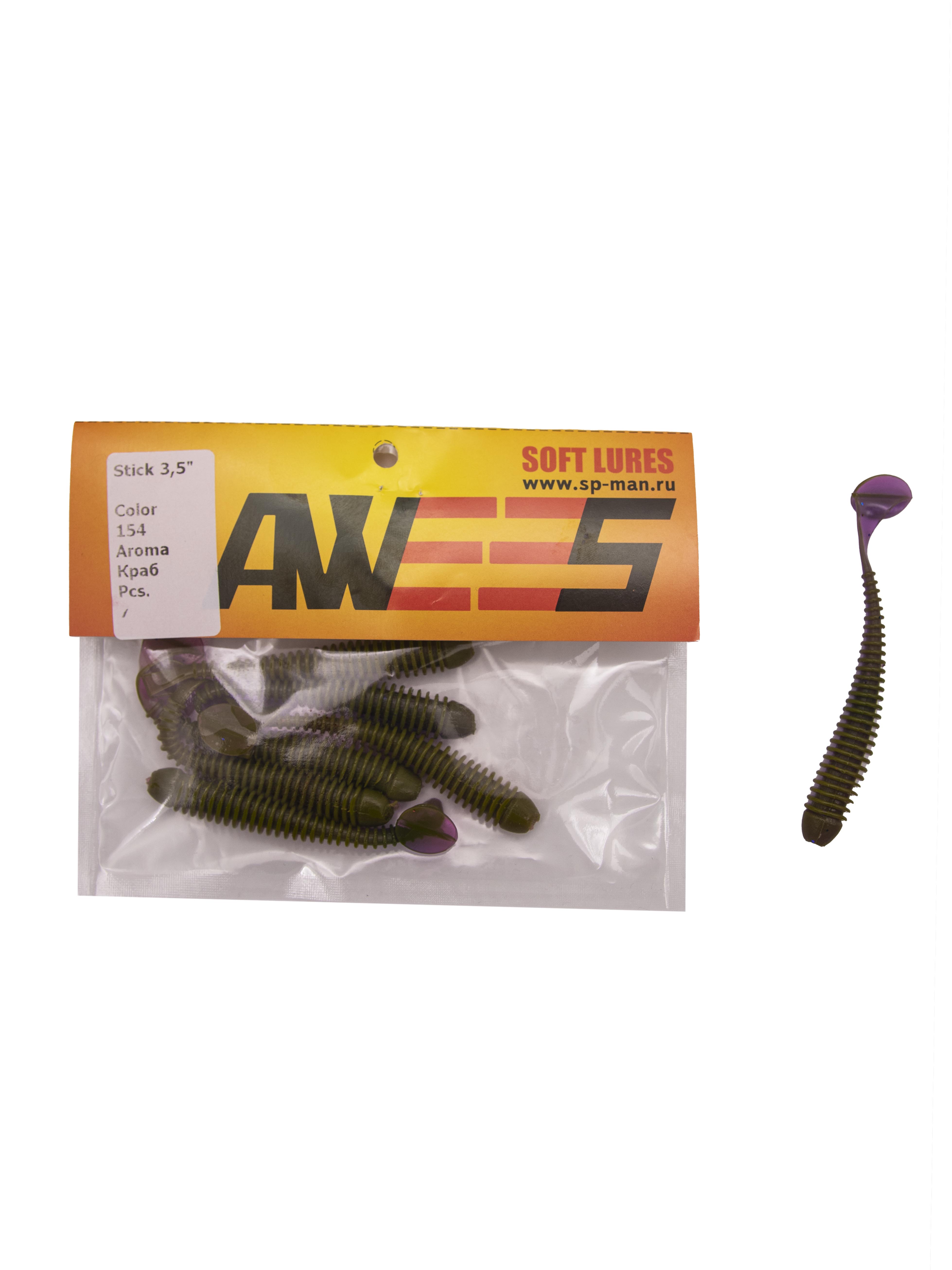 Приманка силиконовая AWEES Stick 3.5" (уп.7шт) цв.хаки