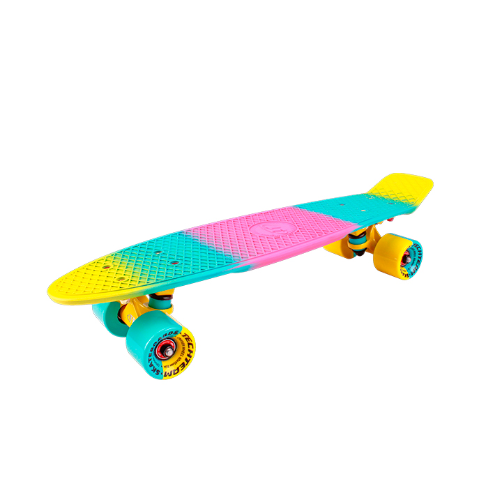 Пенниборд TT TLS-401M Multicolor 22  цв.желто-бирюзово-розовый