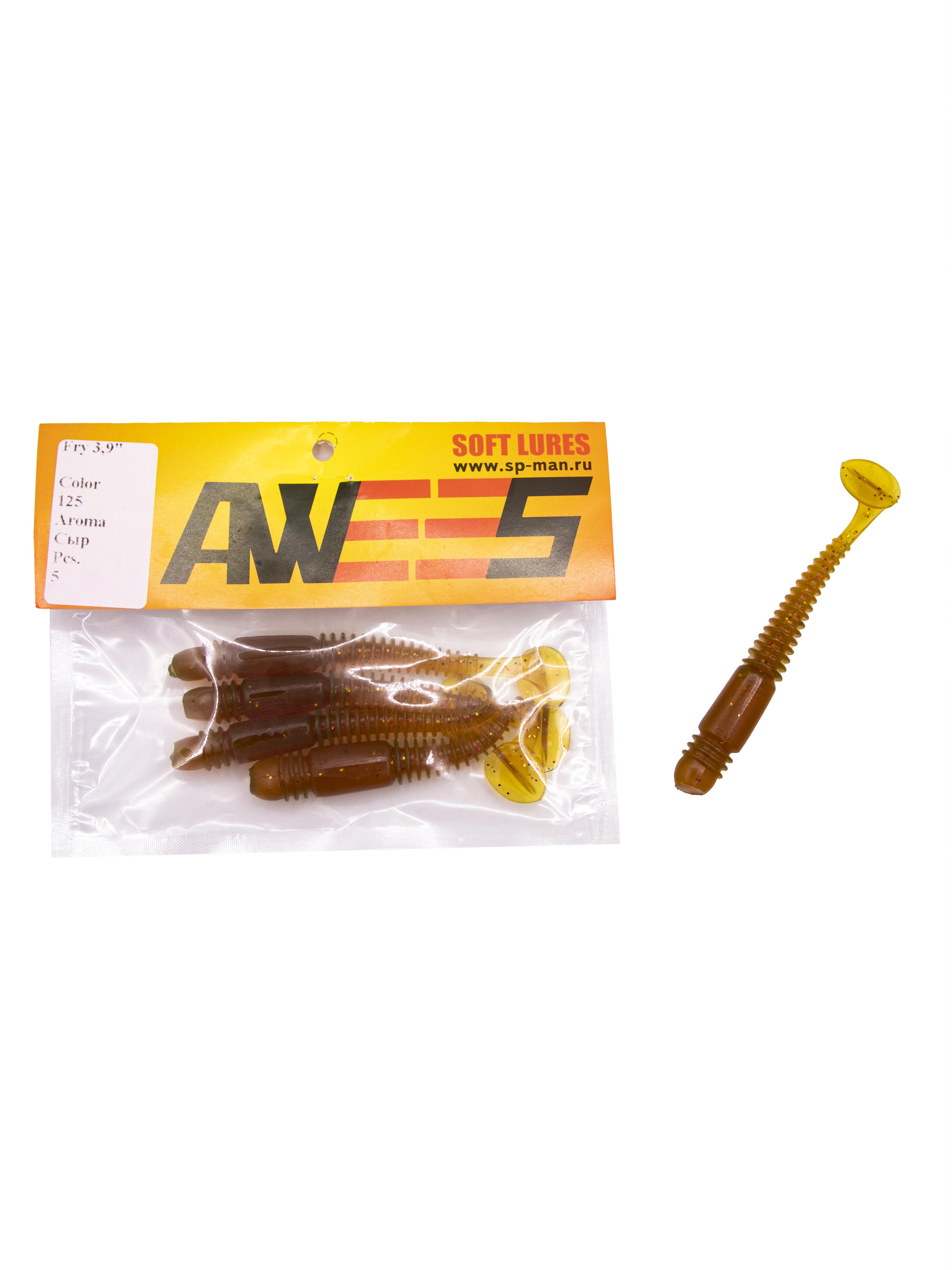 Приманка силиконовая AWEES Fry 3.9" (уп.5шт) цв.красно-коричневый