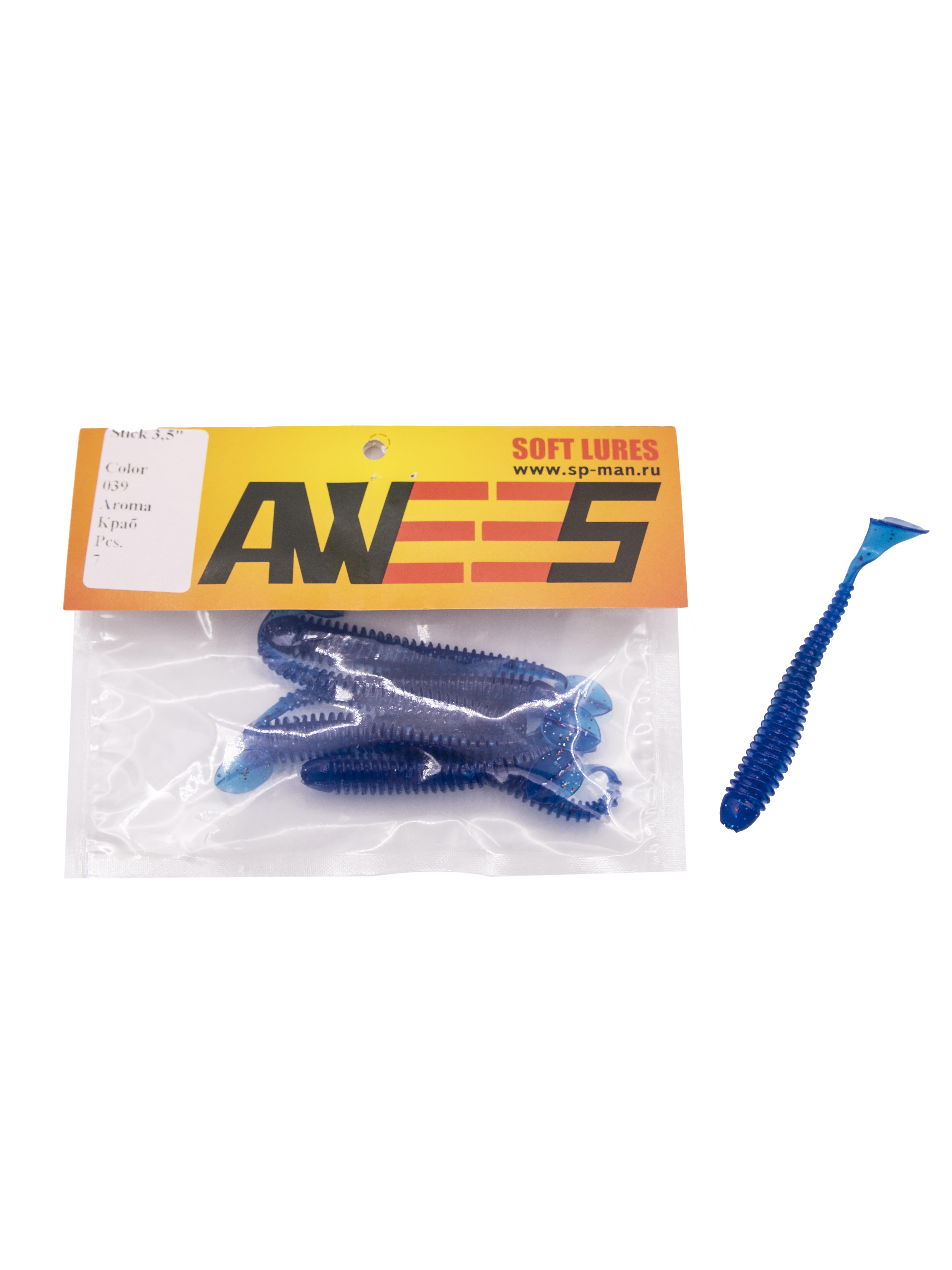Приманка силиконовая AWEES Stick 3.5" (уп.7шт) цв.тёмно-синий