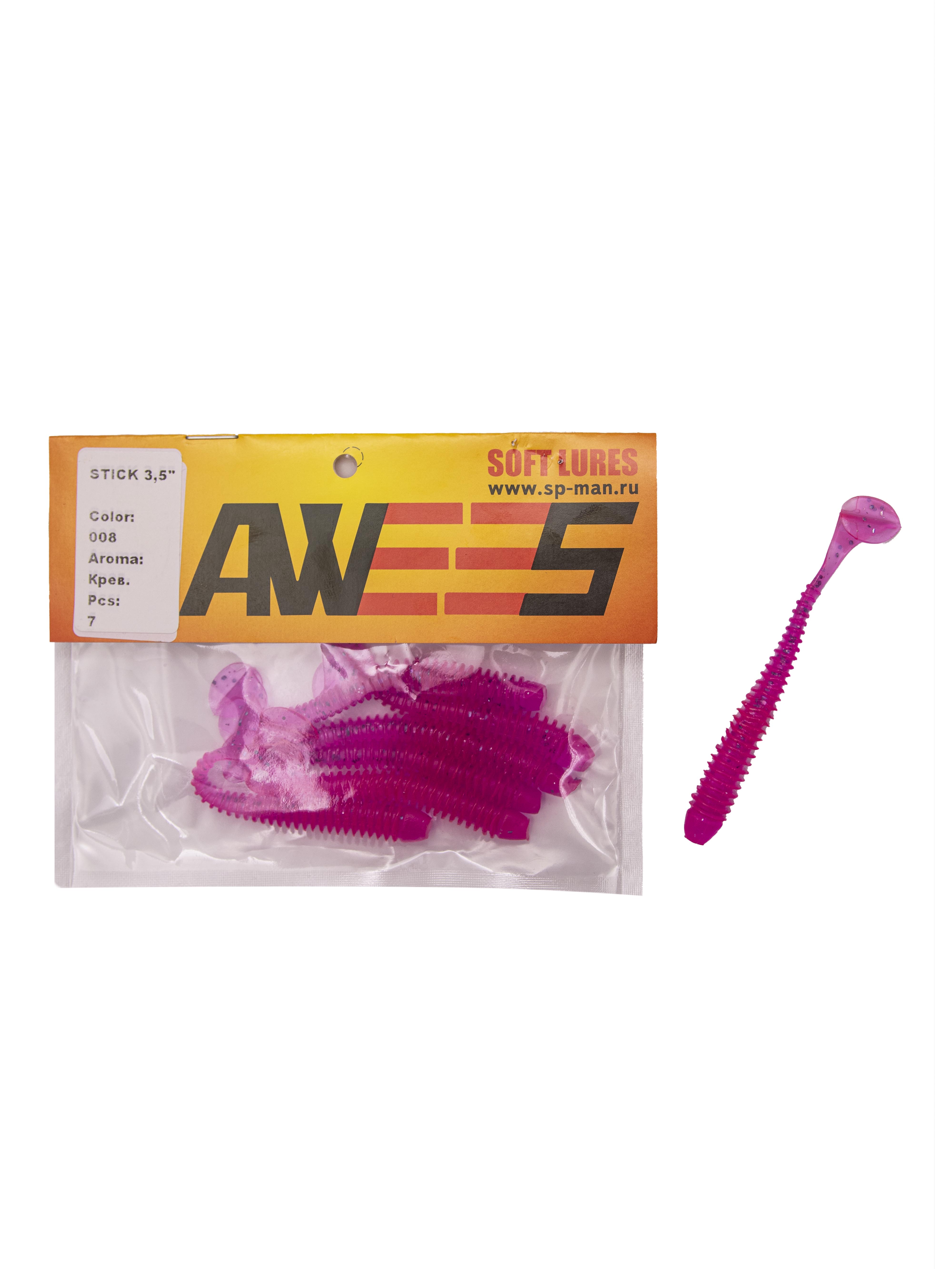 Приманка силиконовая AWEES Stick 3.5" (уп.7шт) цв.фуксия