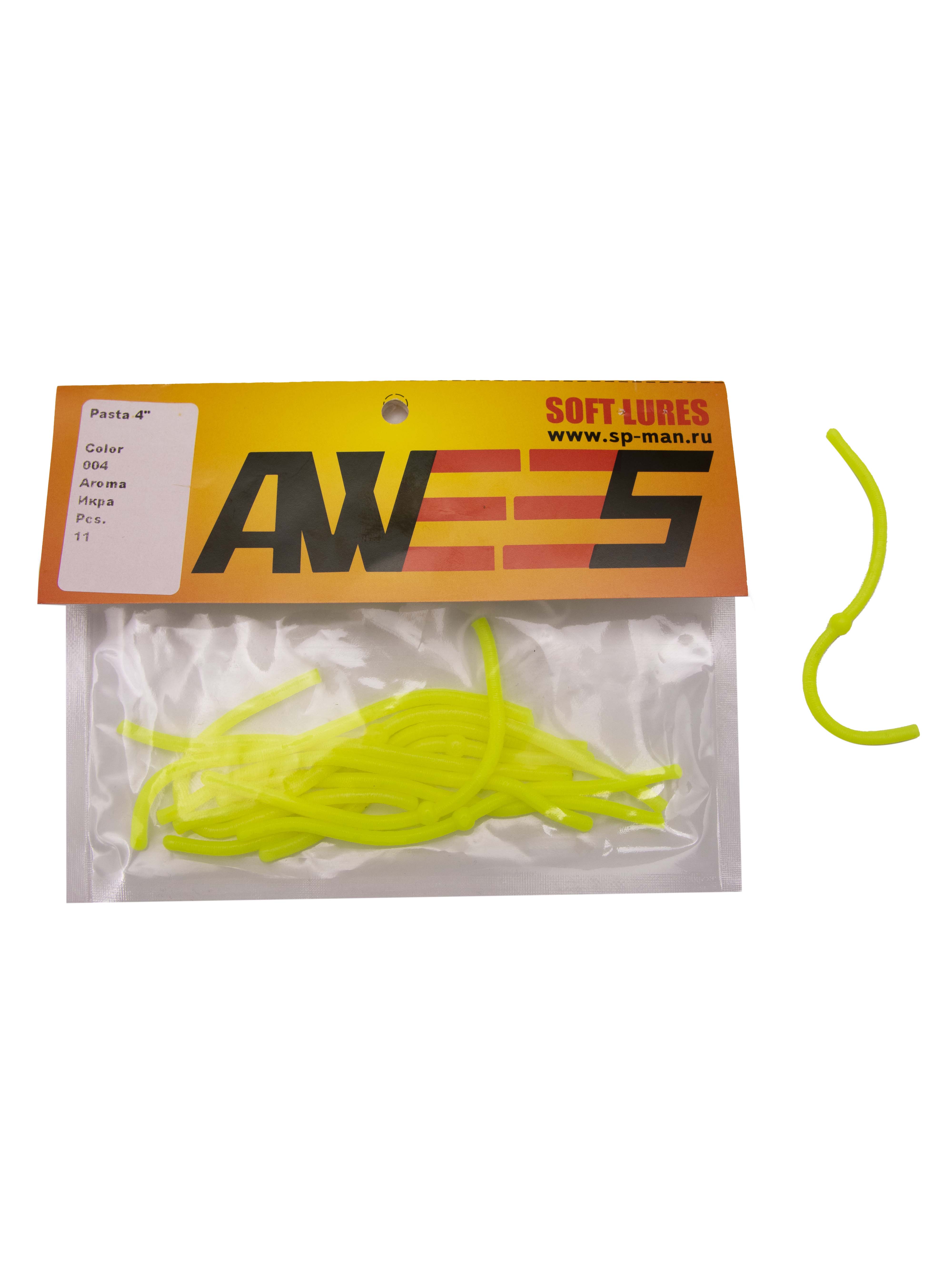 Приманка силиконовая AWEES Pasta 4" (уп.11шт) цв.желтый