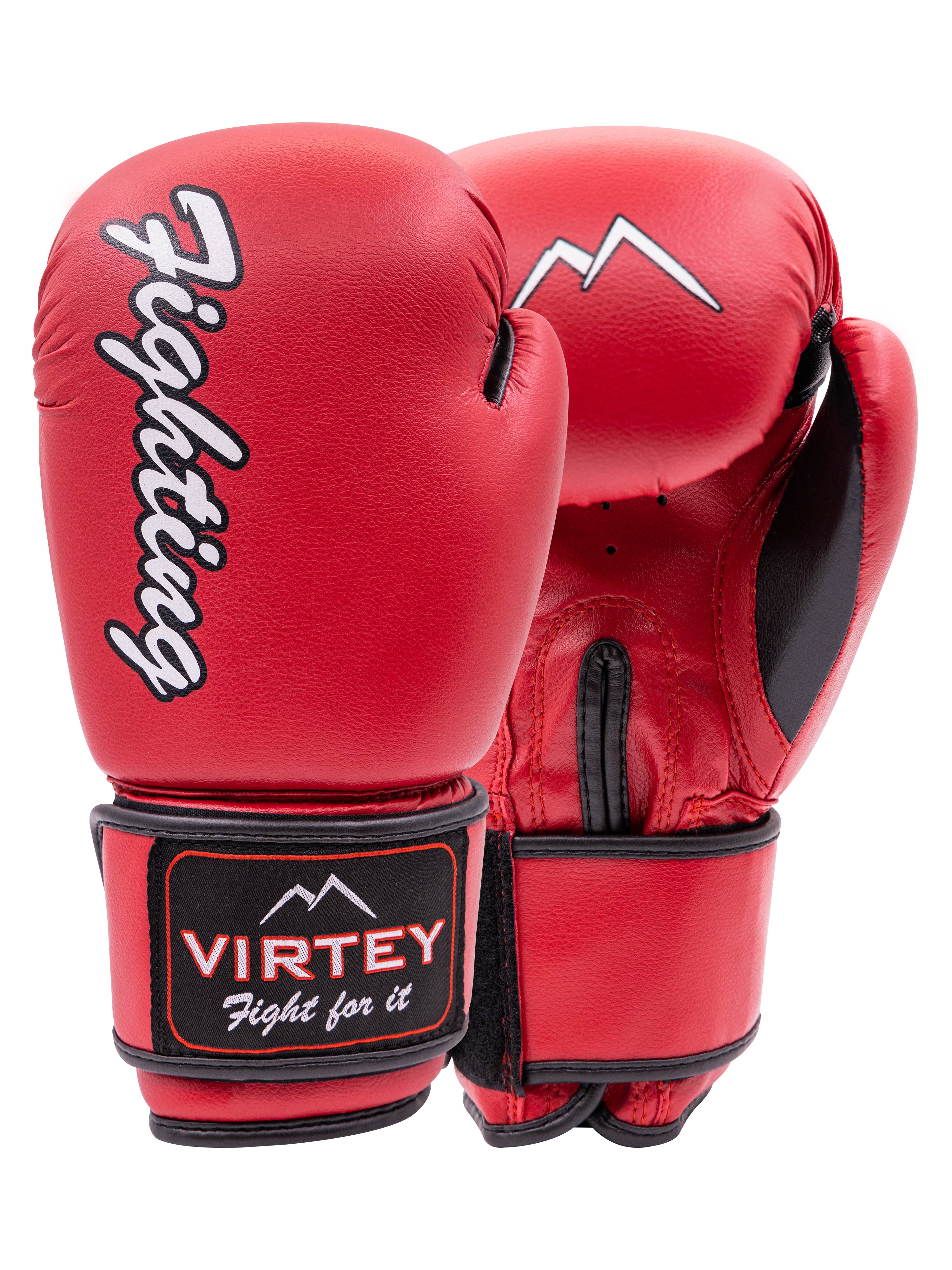 Перчатки боксерские Virtey BG16 Fighting 6-14ун цв.красный