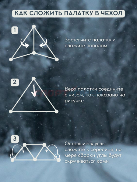 Палатка зимняя Virtey белая автомат с дном цв.сине-сине-белый