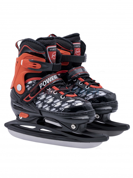 Коньки ледовые раздвижные Virtey POWER BW-166  р.31-40 цв.красно-черный