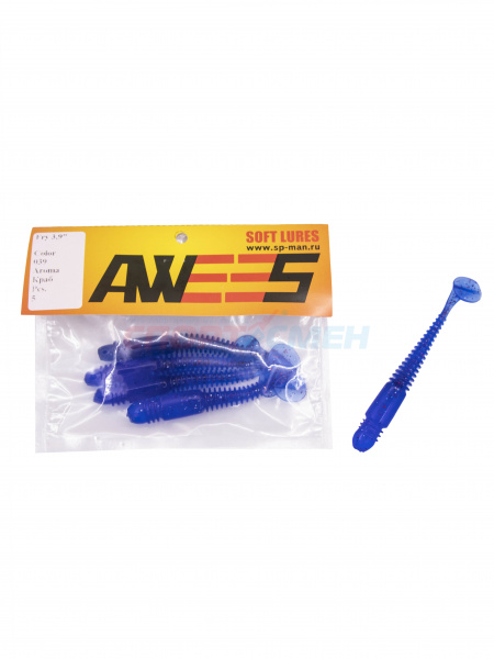Приманка силиконовая AWEES Fry 3.9" (уп.5шт) цв.синий