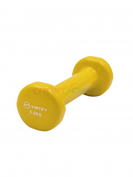 Гантель Virtey LKDB-504A виниловая 0,5кг yellow
