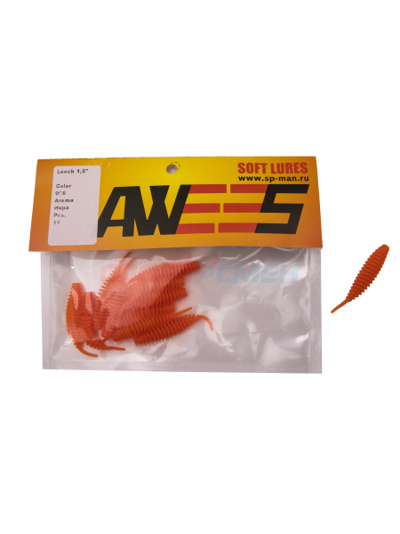 Приманка силиконовая AWEES Leech 1,5" (уп.11шт) цв.оранжевый