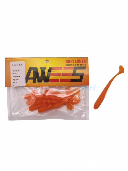 Приманка силиконовая AWEES Stick 3.5" (уп.7шт) цв.оранжевый