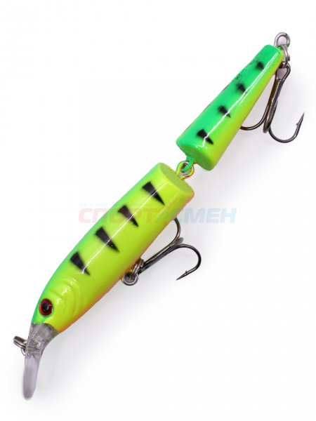 Воблер AWEES CL041 FS (0-1м., быстро тонущ.) цв.черно-зелено-салатовый