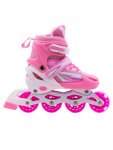Коньки роликовые раздвижные Virtey Pegas  DJS-905 р. 31-42 цв.розовый