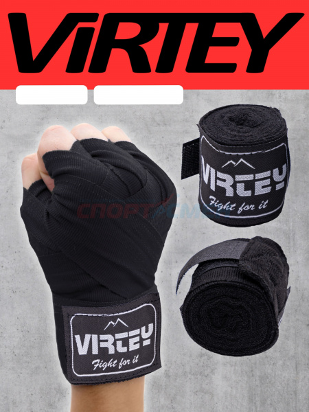 Бинт боксерский Virtey BH01 (нейлон) 2.5-4м цв.черный