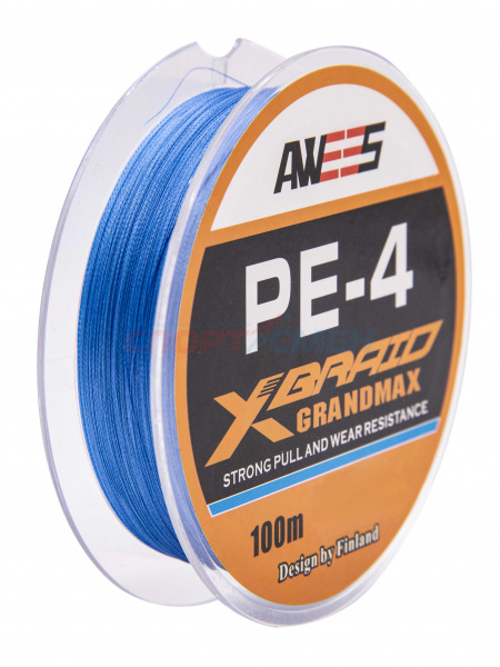Шнур плетёный AWEES PE-4 Blue 100м.