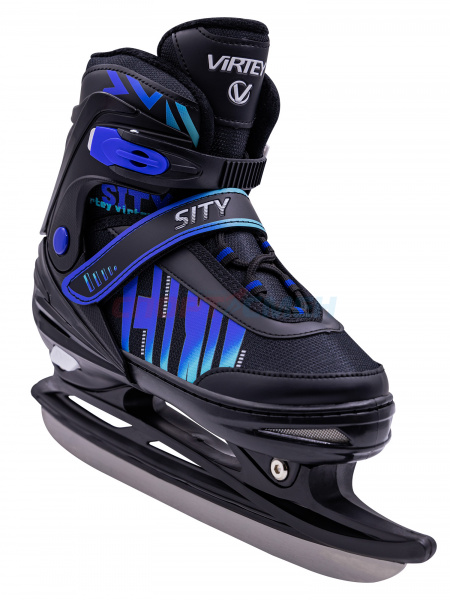 Коньки ледовые раздвижные Virtey SITY New 37-44 цв.сине-черный