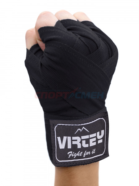 Бинт боксерский Virtey BH01 (нейлон) 2.5-4м цв.черный