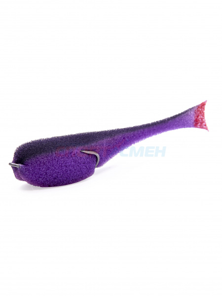 Рыбка поролон. AWEES оснащен. на двойнике 160мм цв.черно-фиолетовый