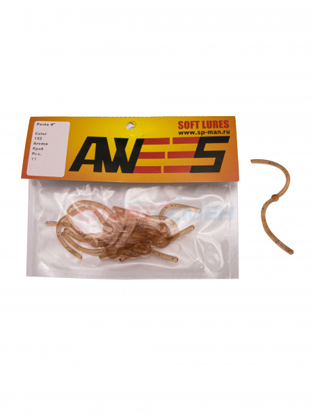 Приманка силиконовая AWEES Pasta 4" (уп.11шт) цв.светло-бордовый