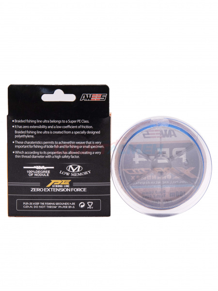 Шнур плетёный AWEES PE-4 Blue 100м.