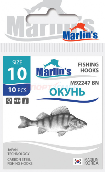 Крючки Marlins M92247BN  ОКУНЬ Baitholder BLN (уп.10шт)