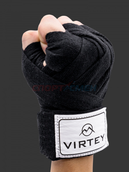Бинт боксерский Virtey BH02 (хлопок) 2.5-4м цв.черный