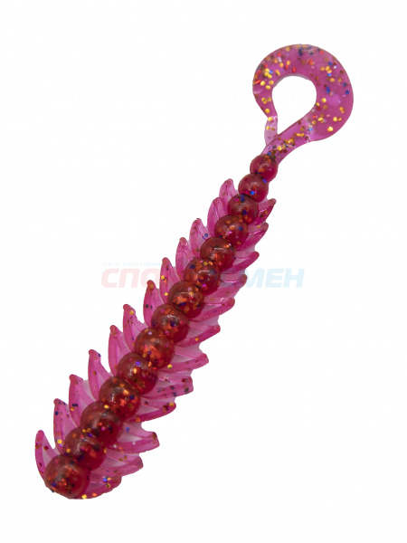 Приманка силиконовая AWEES Skolopendra 3" (уп.7шт) цв.красно-розовый