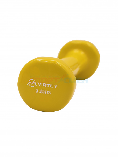 Гантель Virtey LKDB-504A виниловая 0,5кг yellow