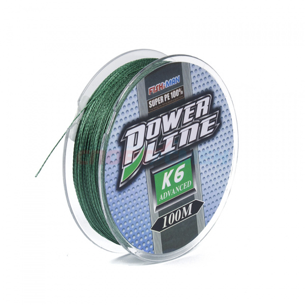 Шнур плетёный FishMan Power Line K6 зеленый 100м цв.зеленый