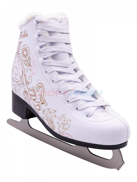 Коньки фигурные Virtey Bella мех р.35-42 цв.белый