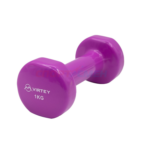 Гантель Virtey LKDB-504A виниловая 1кг pink