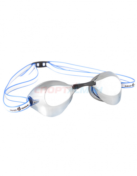 Очки для плавания стартовые Mad Wave M0458 07 Turbo Racer II Mirror  цв.синий