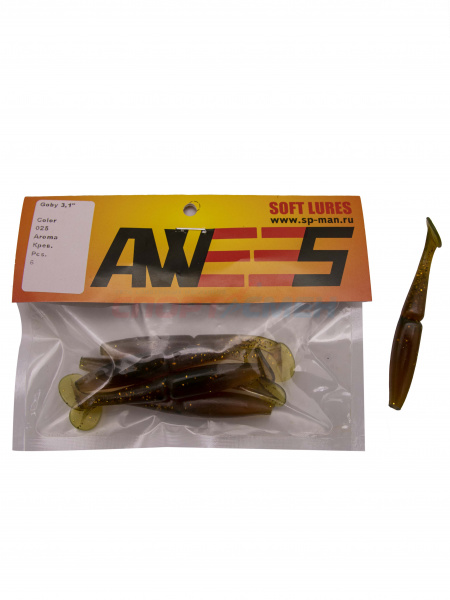 Приманка силиконовая AWEES Goby 3,1" (уп.6шт) цв.золотисто-тёмно-коричневый